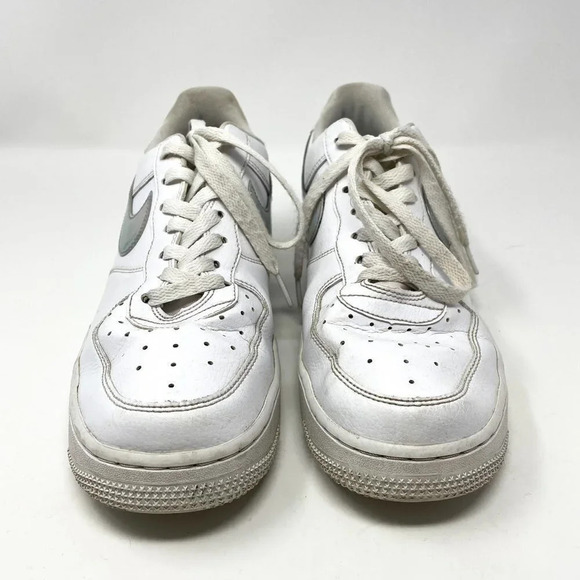 Nike Air Force 1 Low White Iridescent Swoosh Swoop Sneaker Shoe Size 8.5 - Picture 2 of 8